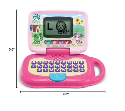 LeapFrog interactive toddler computer being held by the built in portable handle