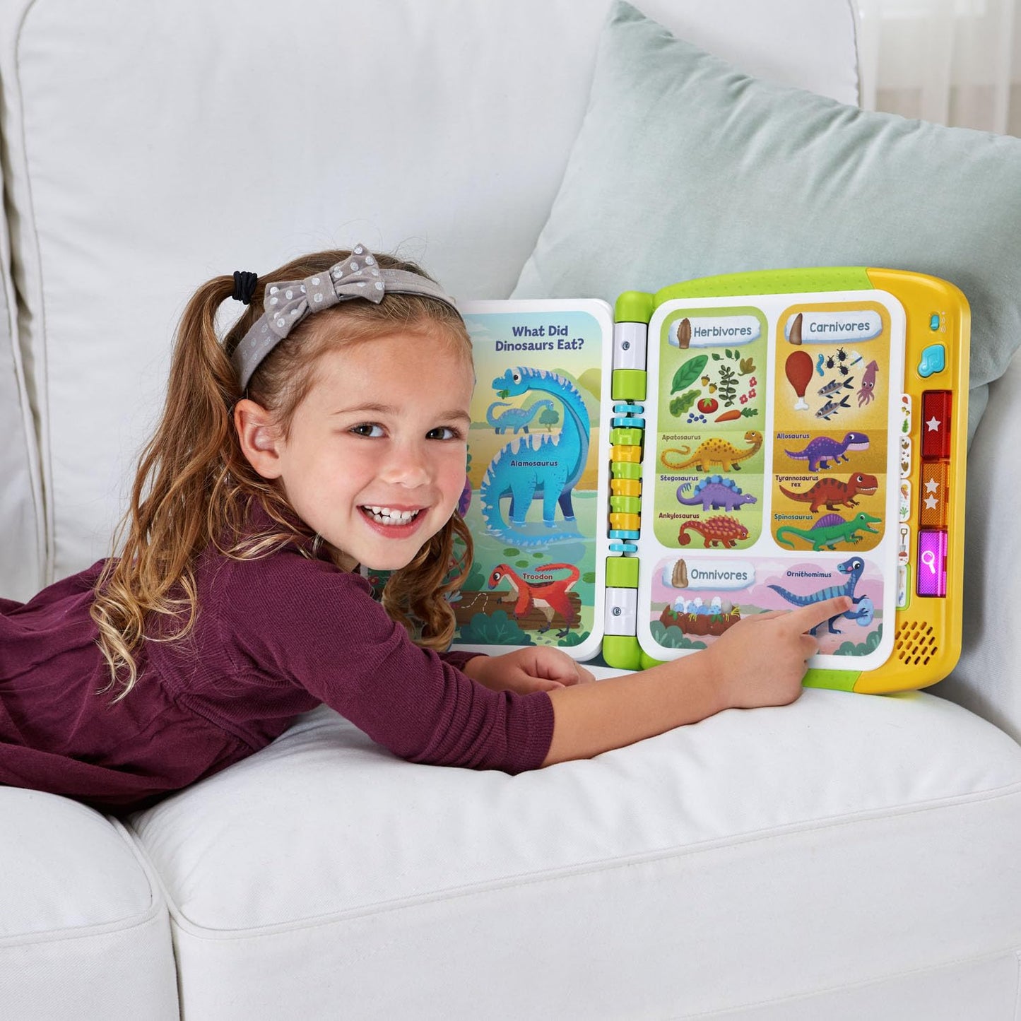 Side profile showing the durable plastic spine and page thickness of the LeapFrog toy