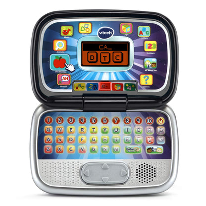 VTech preschool learning laptop angled side view showing compact profile