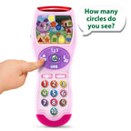Side profile view of LeapFrog Violet's remote showcasing the built in volume and power adjustment switches.