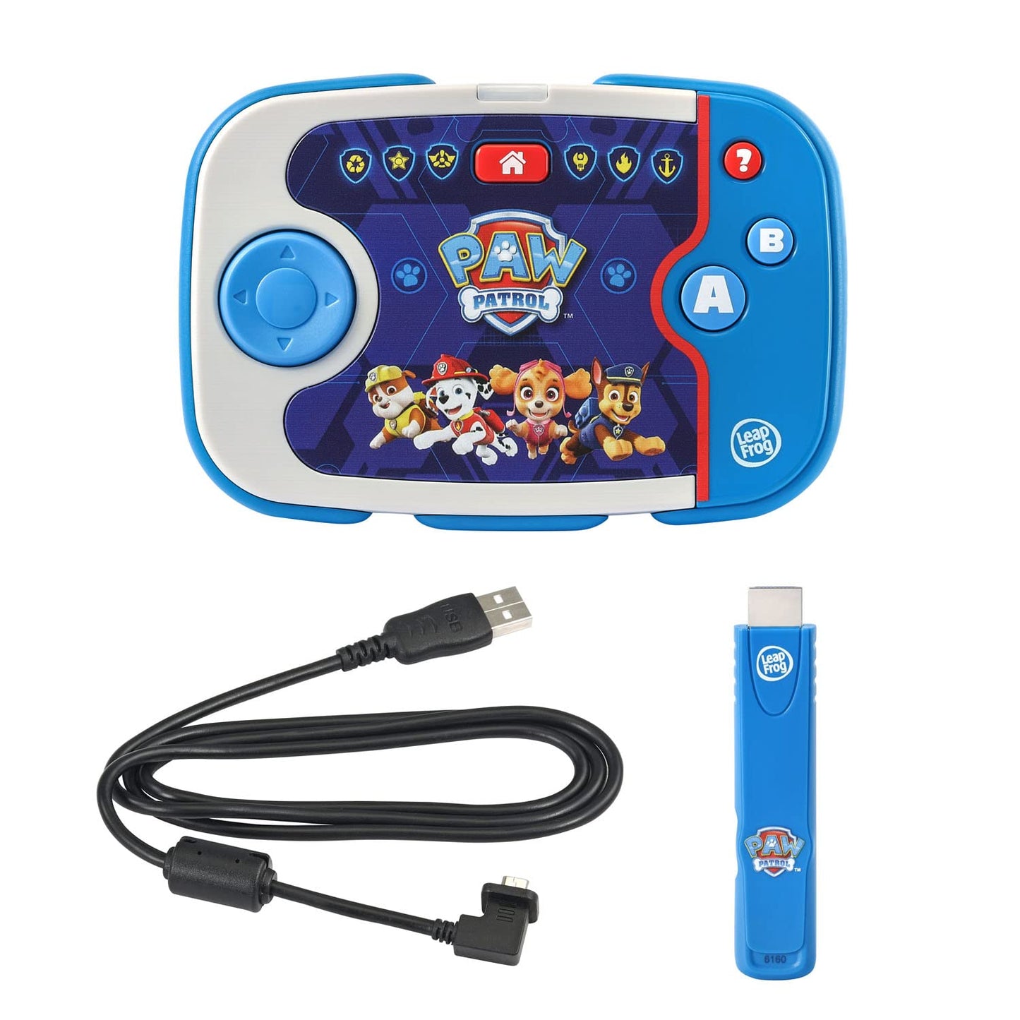 LeapFrog PAW Patrol game box showing the twelve problem solving missions in Adventure Bay