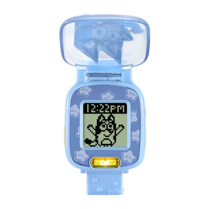 VTech Bluey toy watch back view indicating the child-safe battery compartment area clearly.