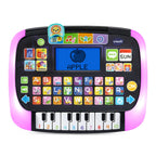 Close up view of the alphabet buttons and number selection keys on the VTech kids tablet