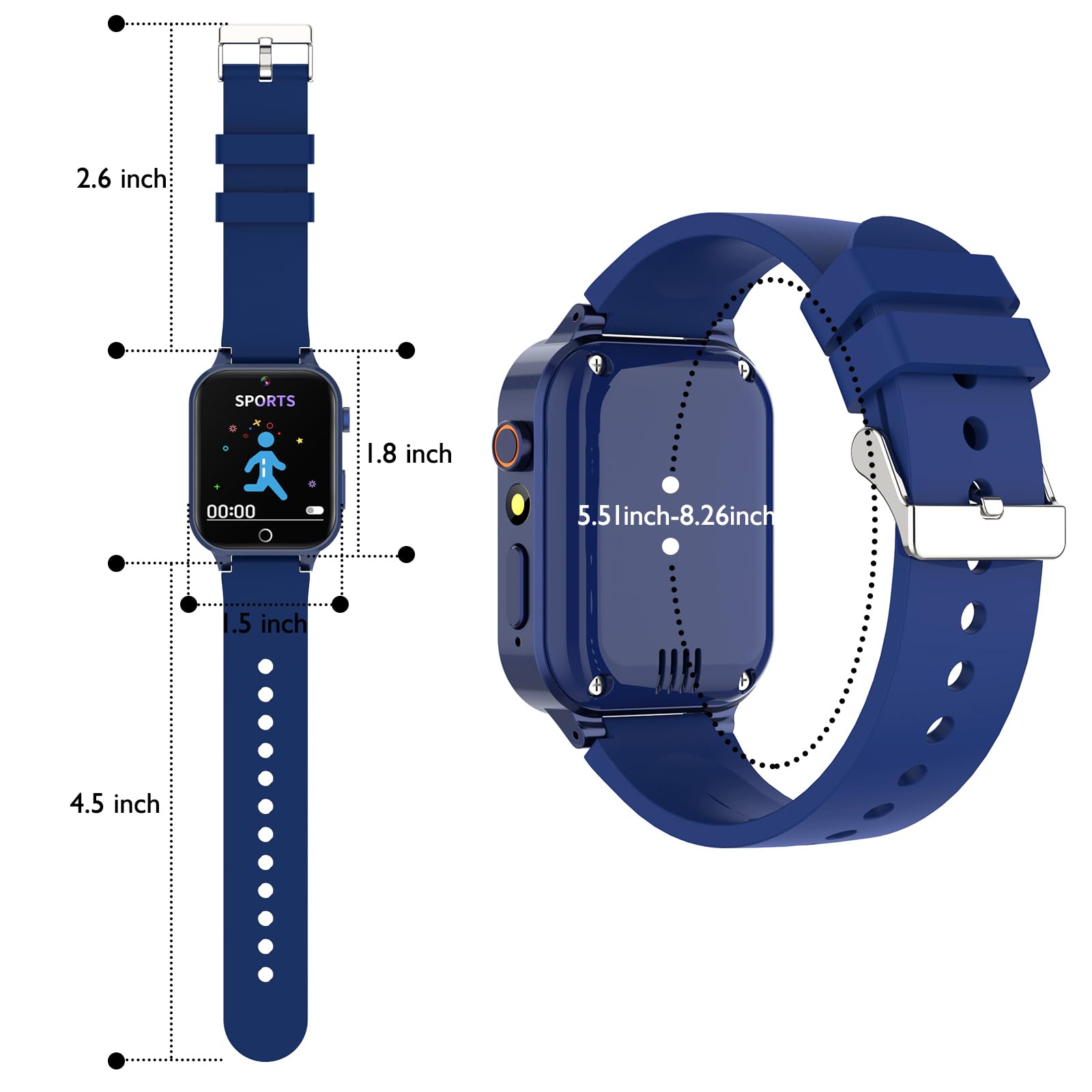 Luyiilo kids smartwatch box packaging with the included USB charging cable and instruction manual