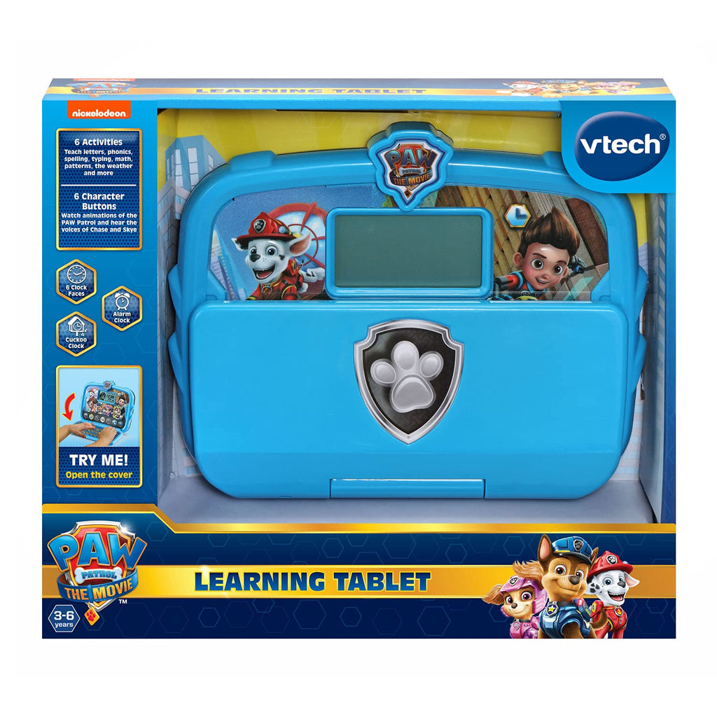 Close up view of the VTech PAW Patrol screen displaying character animations of Chase.