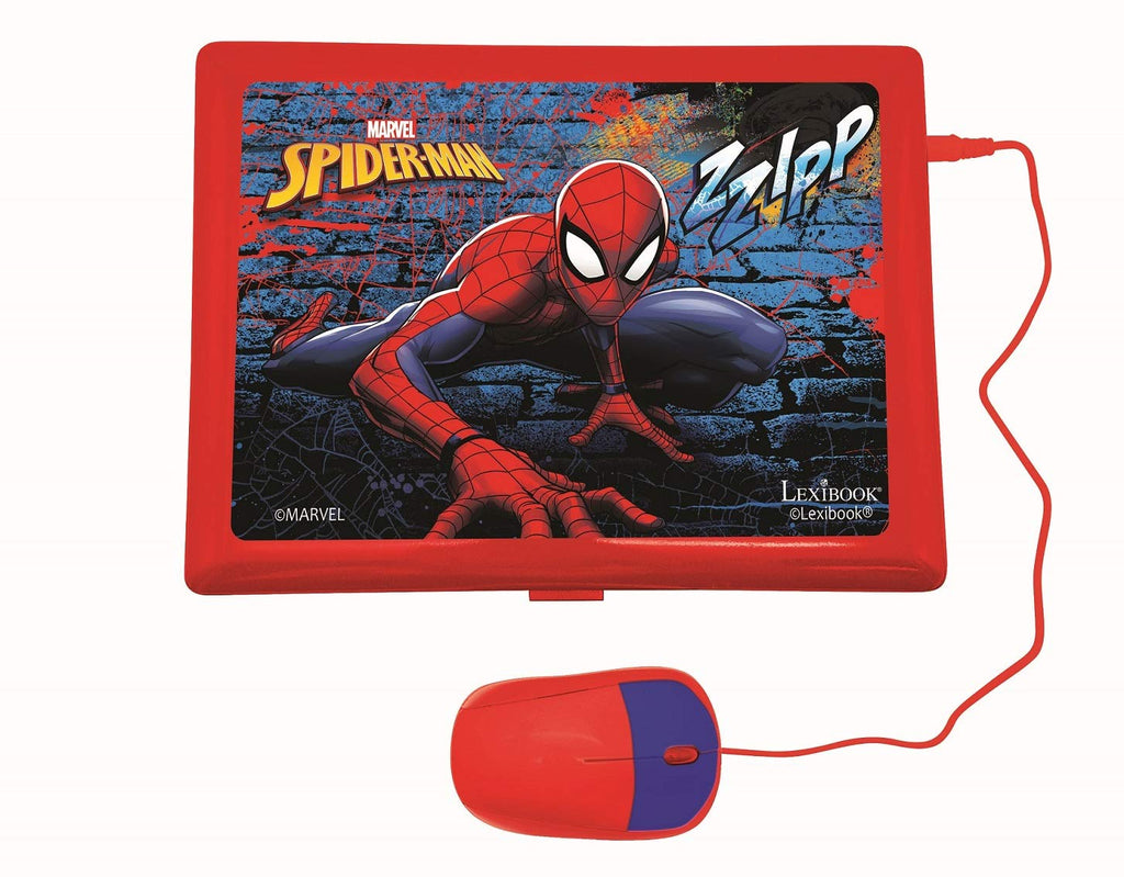 Lexibook SpiderMan children learning computer showing red and blue superhero outer casing