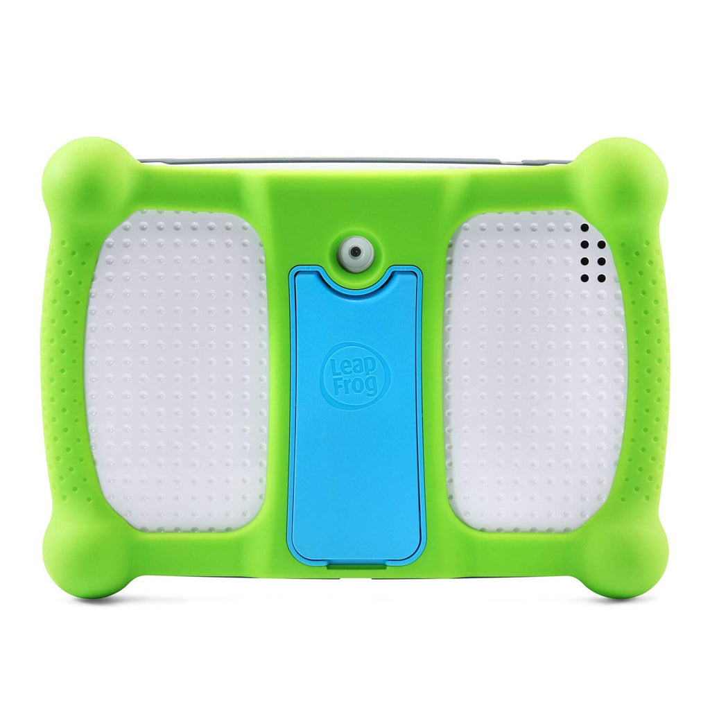 Close up view of LeapFrog seven inch shatter safe touchscreen showing child friendly navigation menus
