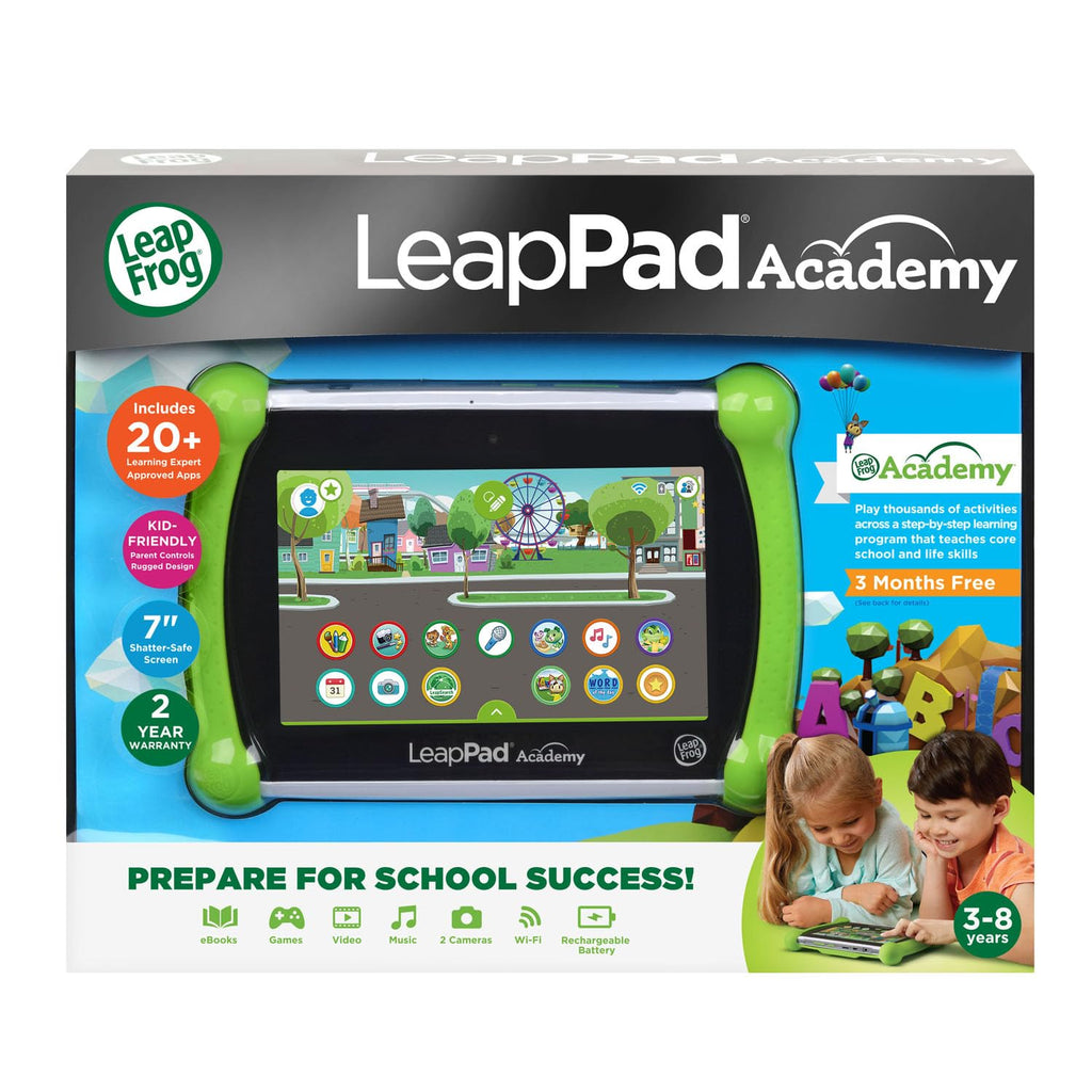 Authentic imported LeapFrog children learning tablet package showing product features and accessories