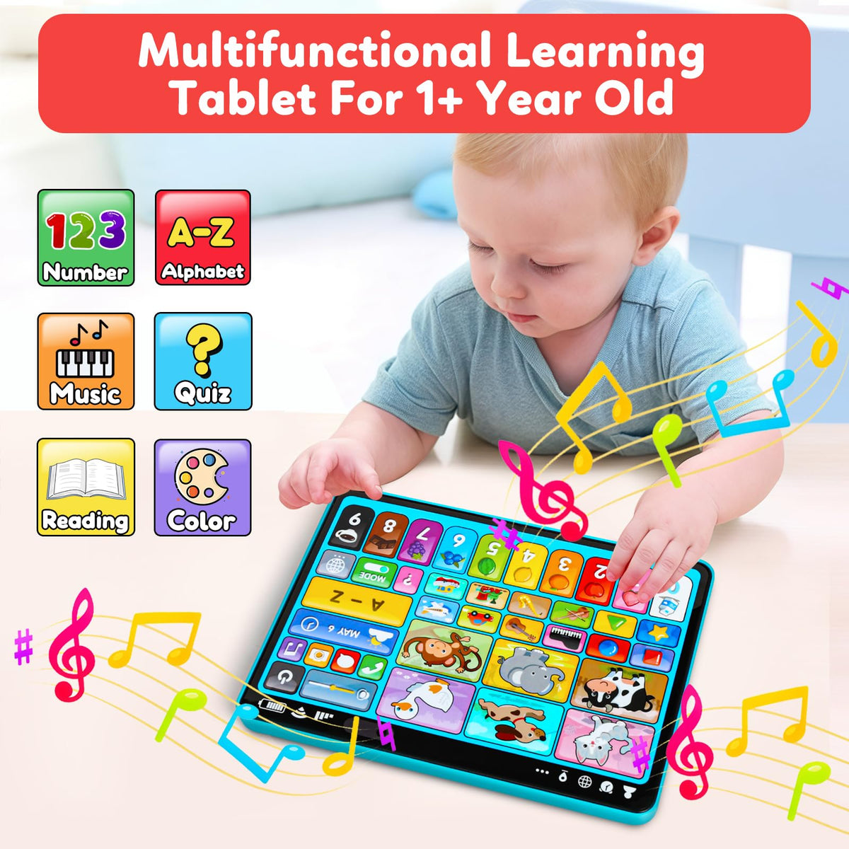 Peacurh electronic educational pad showing the bottom ten key musical piano keyboard system