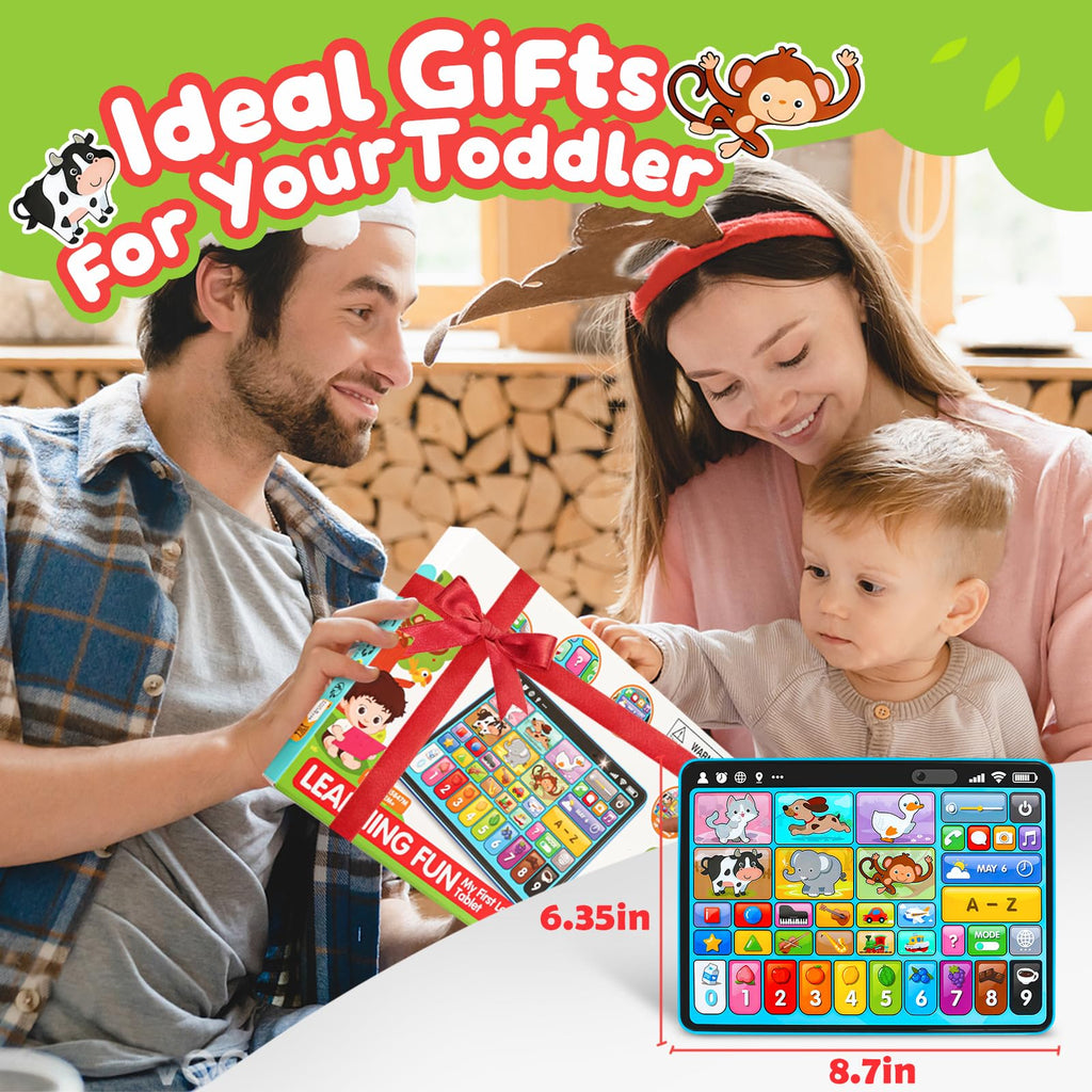 Peacurh toddler educational device displaying the rear child safety battery compartment layout