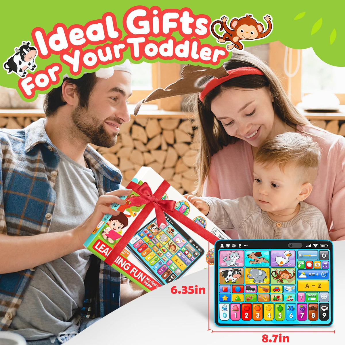 Peacurh toddler educational device displaying the rear child safety battery compartment layout