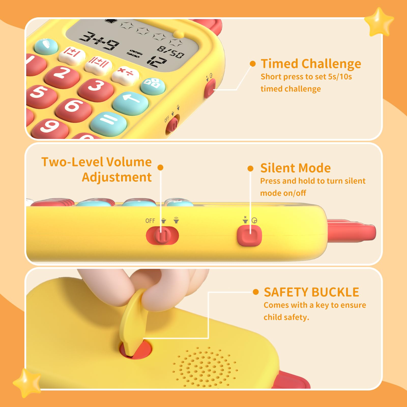Alilo math practice tool packaging highlighting the nineteen games and fifty thousand question capacity.