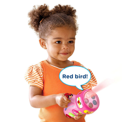 VTech pink color changing flashlight packaging showing age recommendation and features