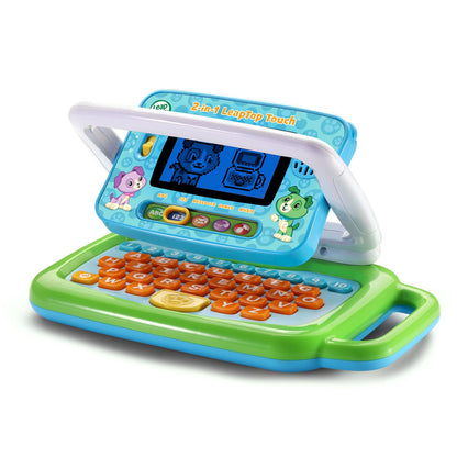 Side profile of LeapFrog preschooler laptop revealing the built-in carrying handle