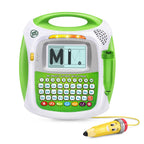 LeapFrog preschool handwriting and phonics learning device with stylus in hand tracing uppercase letters