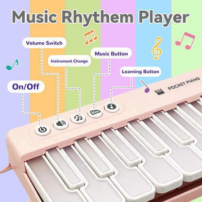 BWNOPQ kids musical birthday gift showing the smooth rounded corners and battery compartment