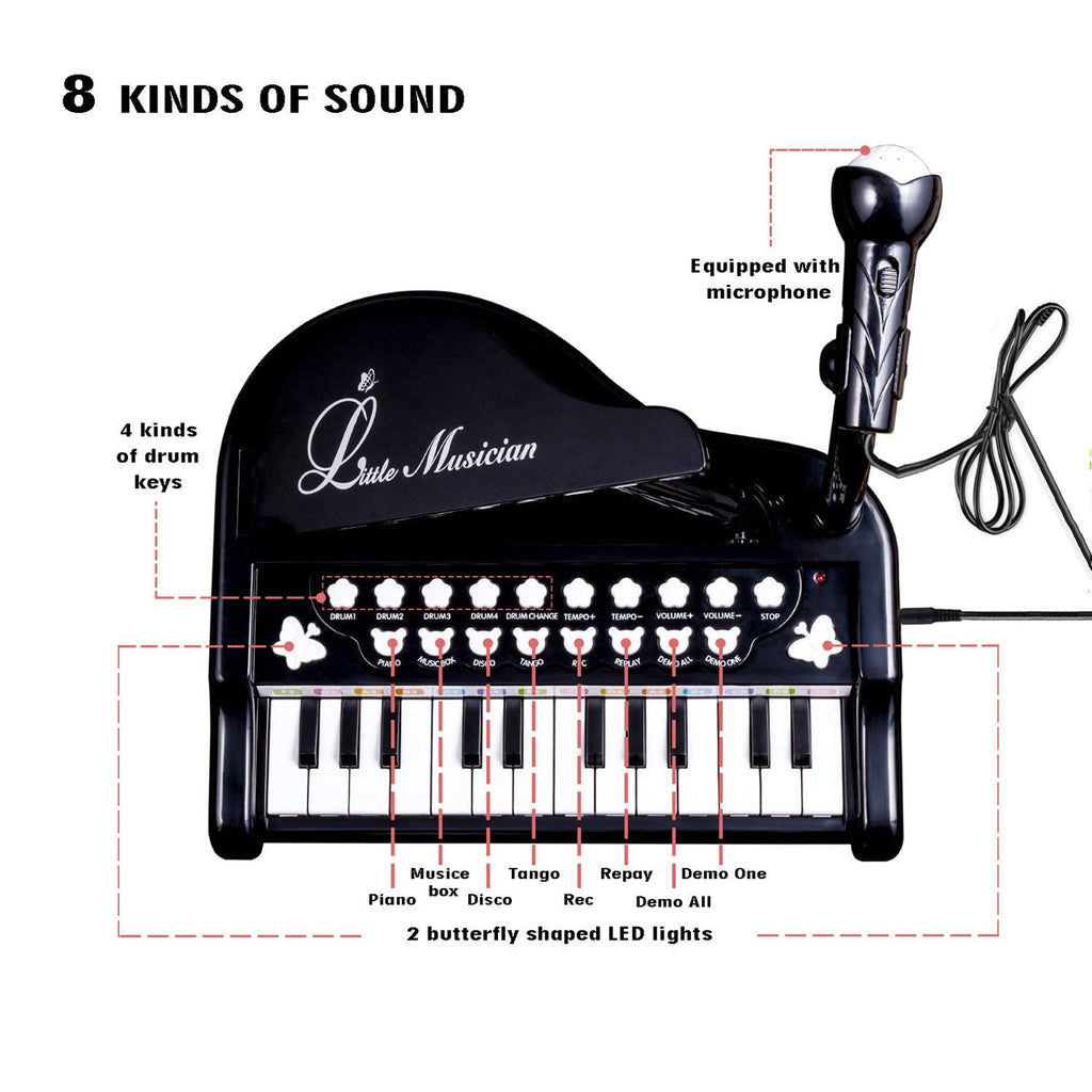 Love&Mini mini electronic keyboard musical toy showcasing the top control panel buttons