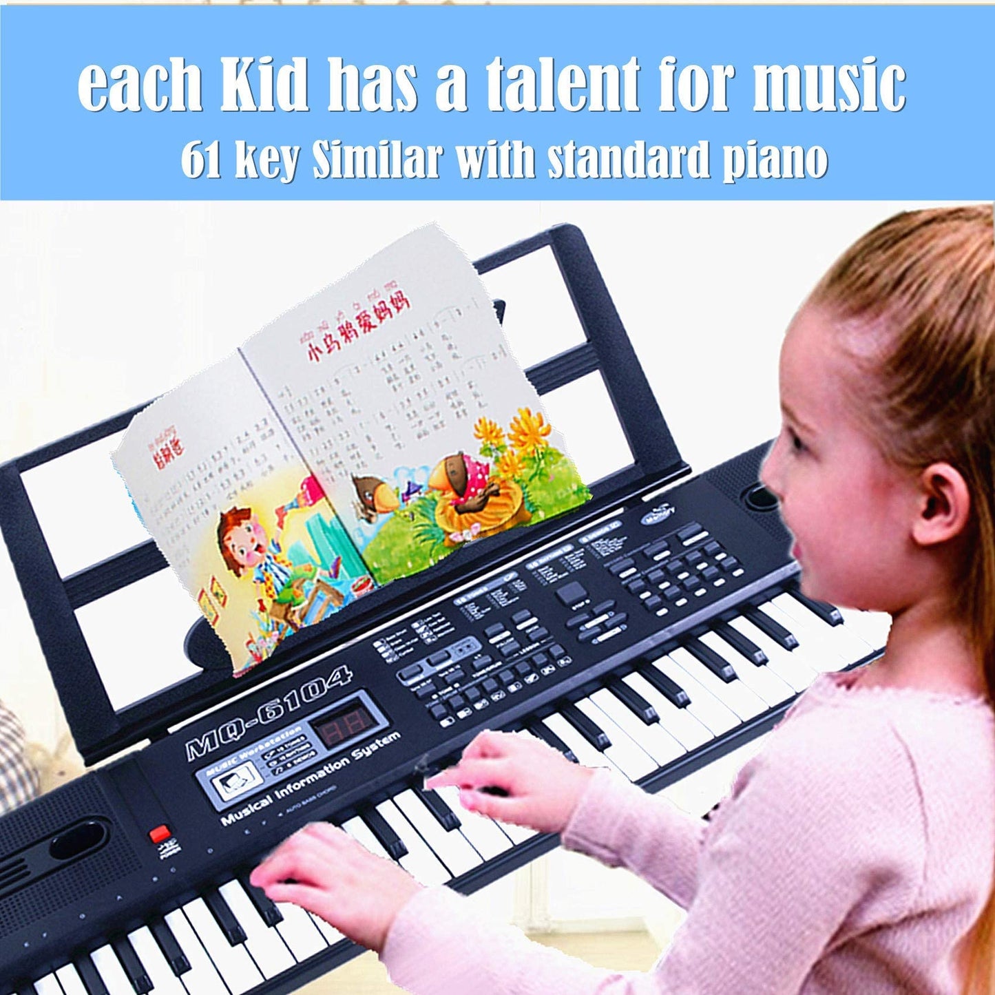 SEMART digital electronic keyboard for toddlers showing the compact lightweight frame design