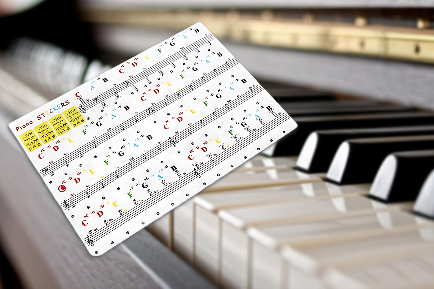 Complete instructional bundle featuring four core primer technique books alongside a sheet of multi-colored musical notation guides.