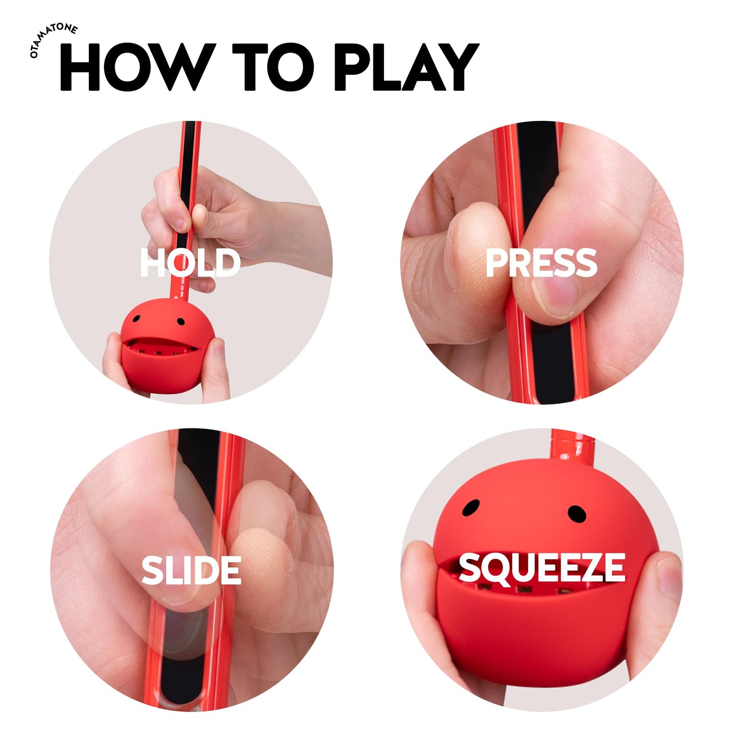 Otamatone portable music synthesizer close up on touch sensitive stem