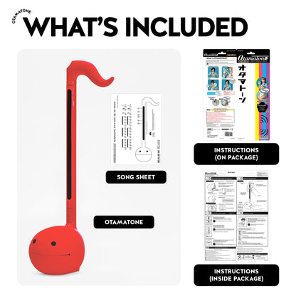Otamatone red edition showing back panel and octave controls