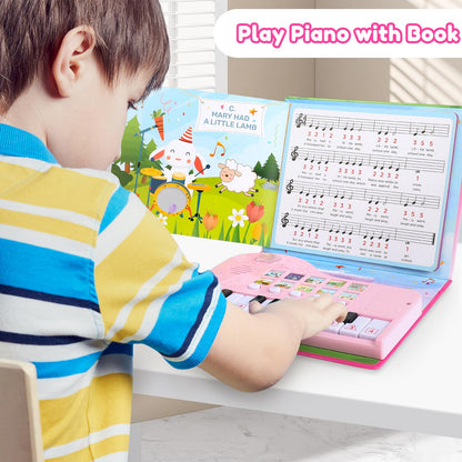 Quimsity toddler learning toy demonstrating the light up guidance feature on keys