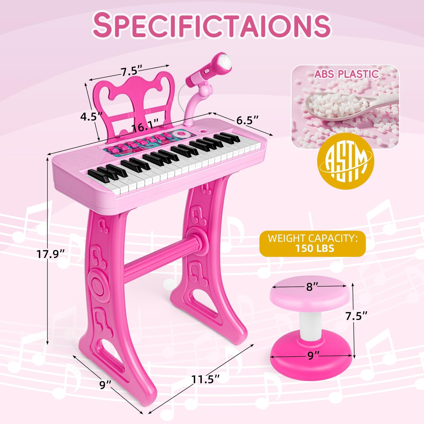 Amy And Benton girls birthday gift pink music station assembly view