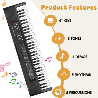 MusicForset electronic keyboard for beginners with wired microphone accessory included