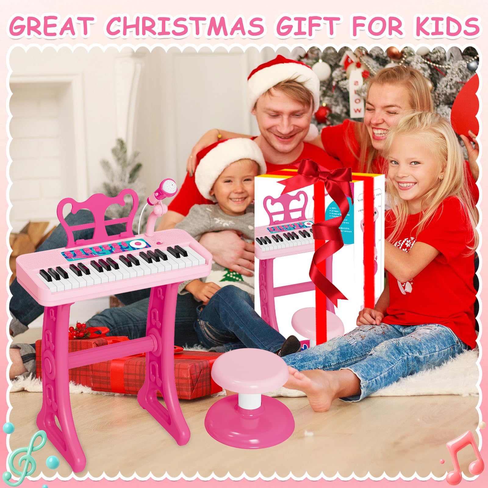 NEUBSAW imported kids musical keyboard package box layout for gifting