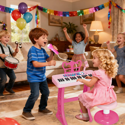 NEUBSAW interactive preschool music toy showing the adjustable singer microphone attachment