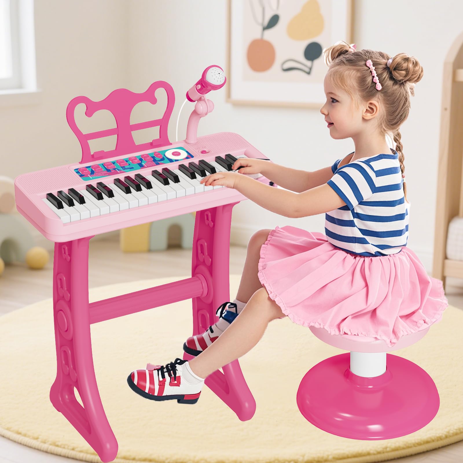 NEUBSAW premium toddler educational keyboard side angle viewpoint