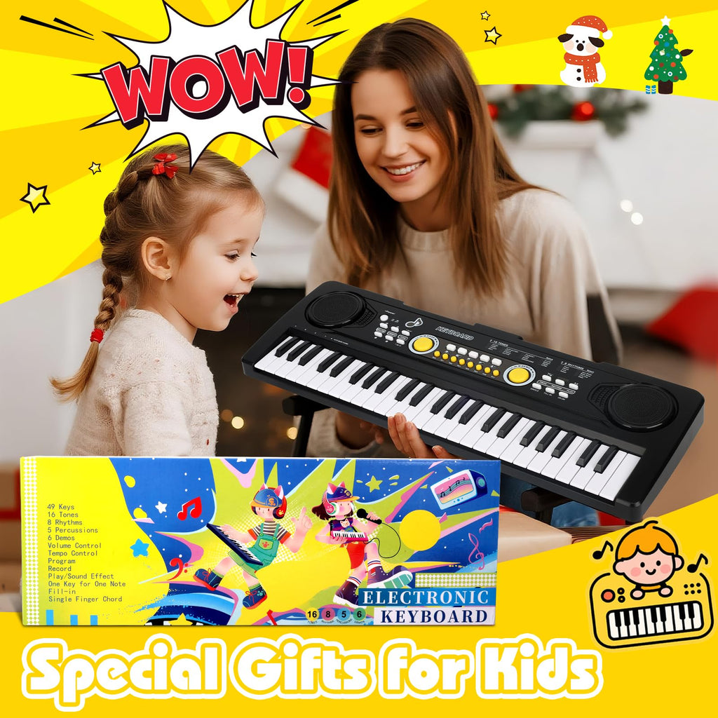 Drmukie educational music toy piano showing the record and playback function interface