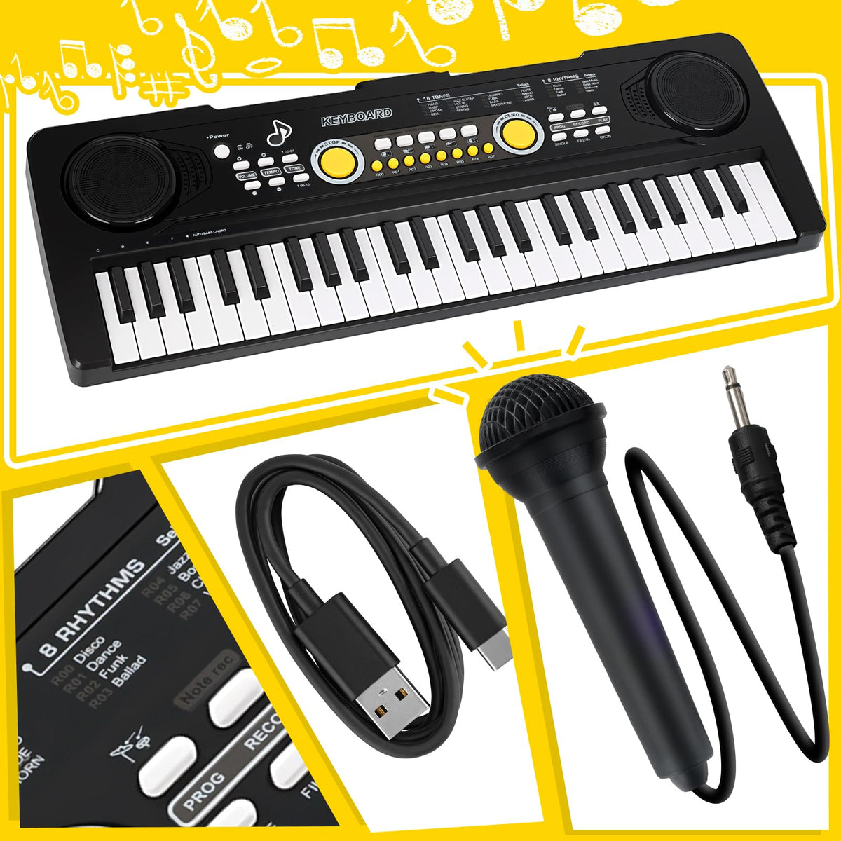 Drmukie forty nine key electronic piano packaged product view for birthday gifting