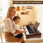 Premium wood grain finish educational keyboard piano for children aged three and up