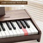 Close up view of the 2.2 centimeter standard sized keys on the JALOKEE toddler piano