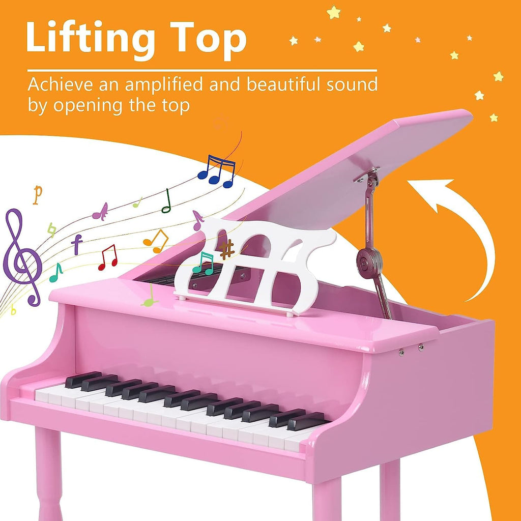 HONEY JOY 30 key children wooden piano with matching stool seat