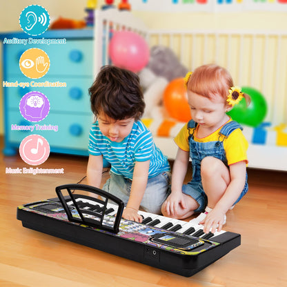 M SANMERSEN early learning educational piano toy being operated by a young child