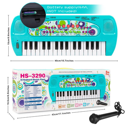 Raimy educational music keyboard for toddlers showcasing compact non-toxic plastic body