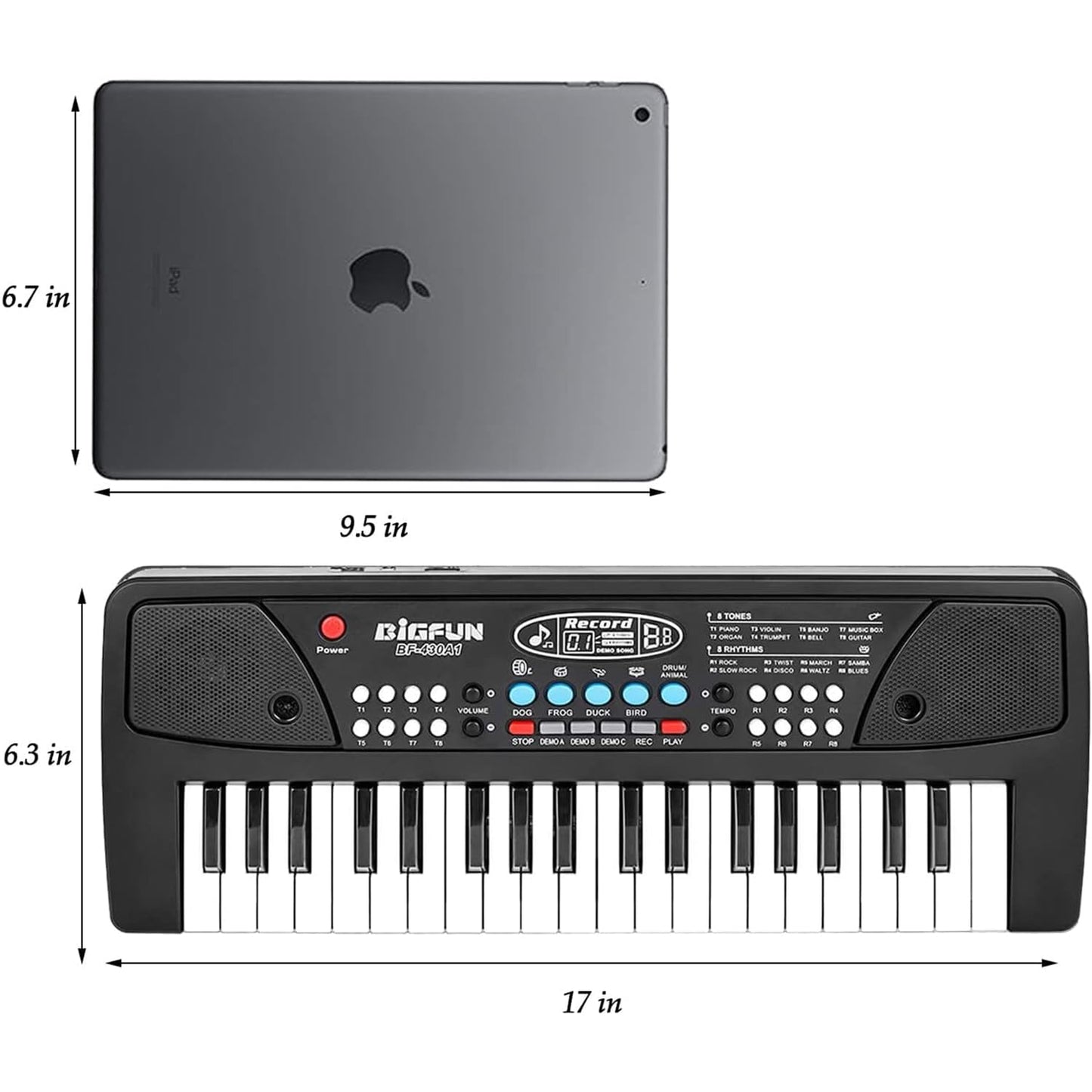 LeeQee portable electronic musical instrument toy being powered via USB cable connection