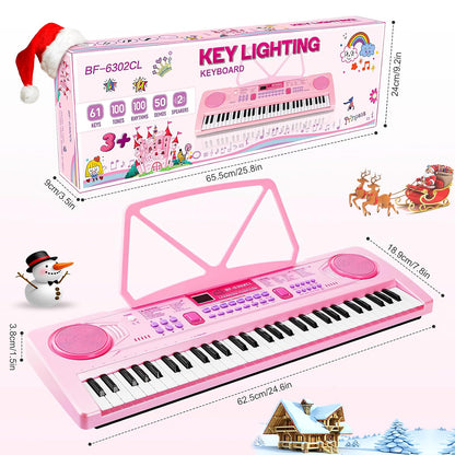 WOSTOO pink digital piano packaging layout with included accessories