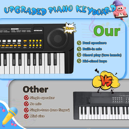 MusicForset educational musical toy angled view illustrating the sleek black chassis design.