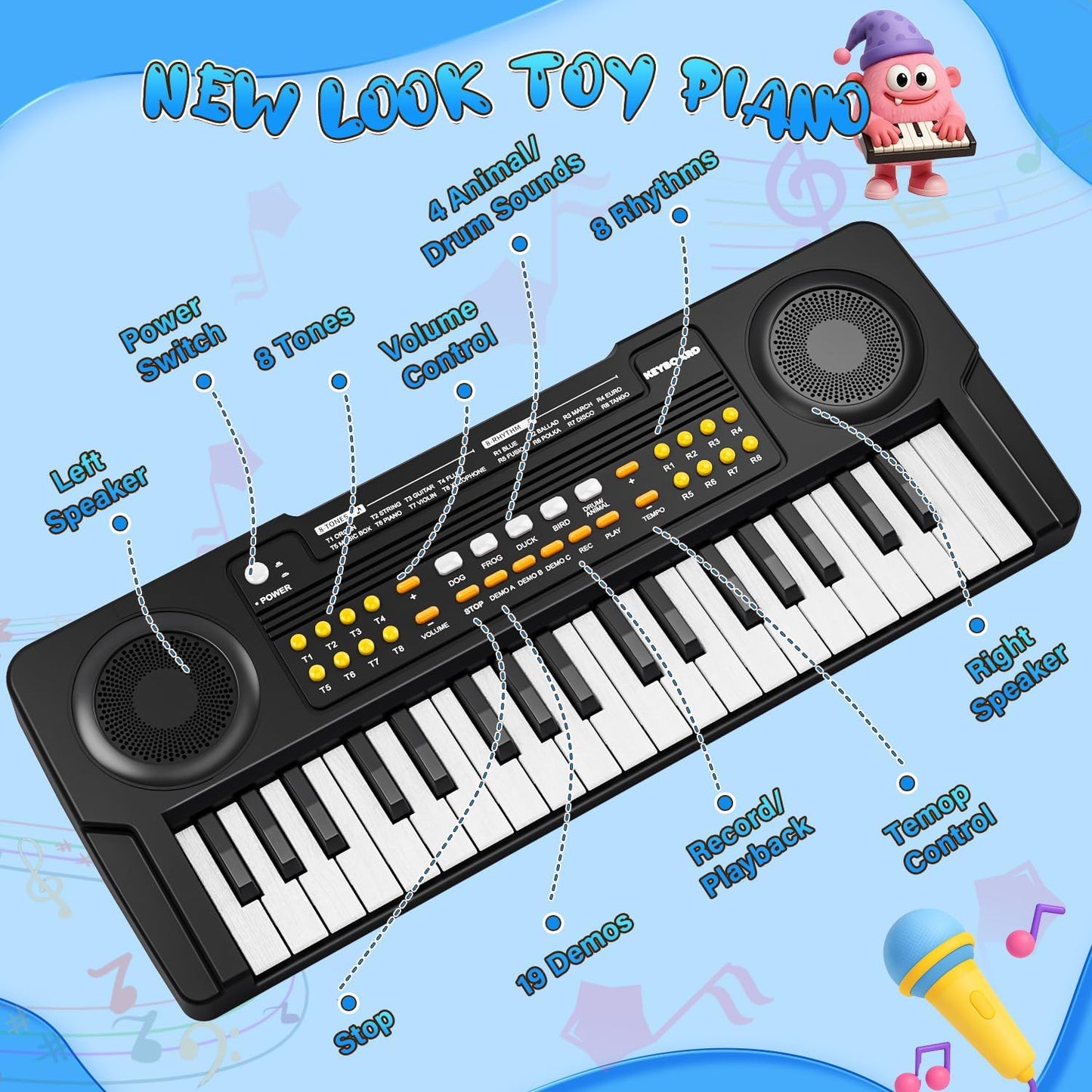 MusicForset kids birthday gift packaging display focusing on the authentic American product box details.