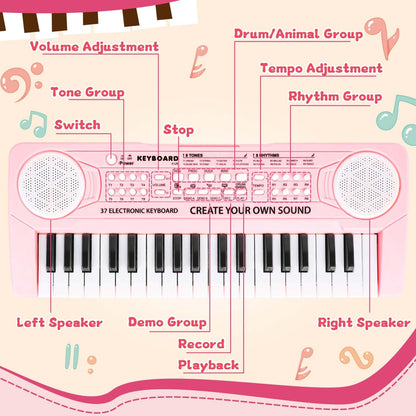 Side view of the lightweight portable M SANMERSEN early learning musical instrument toy for girls and boys.