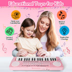 TWFRIC children electronic musical toy keyboard with detachable microphone attached to the side slot