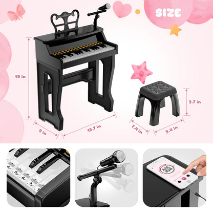 Gayuplo 37 key children electronic organ setup with detachable vocal microphone