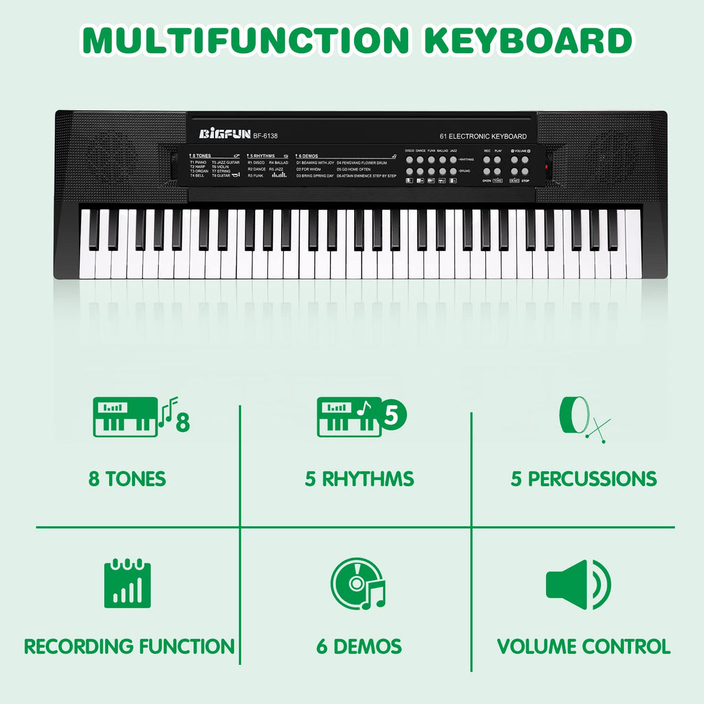 M SANMERSEN portable digital music keyboard showing control buttons and keys