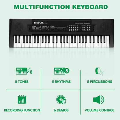 M SANMERSEN portable digital music keyboard showing control buttons and keys