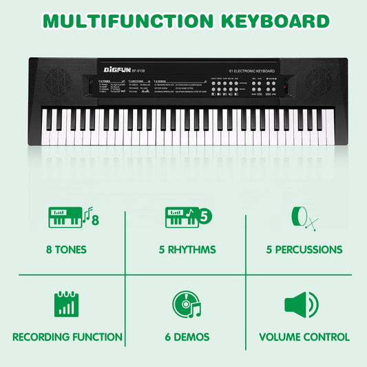 M SANMERSEN portable digital music keyboard showing control buttons and keys