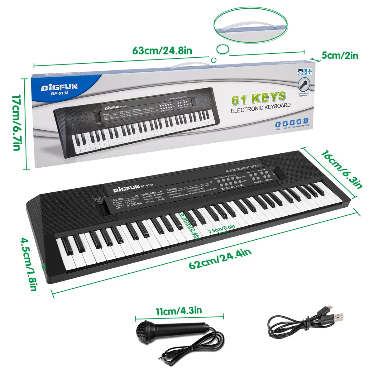 M SANMERSEN child music keyboard with compact dimensions for travel use