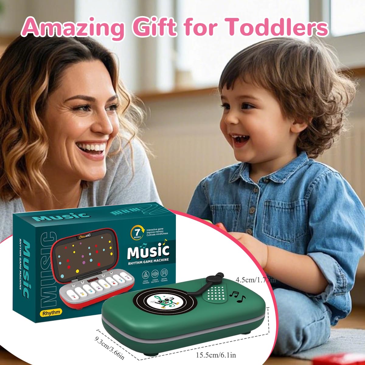LYRZMY green kid's smart electronic instrument package highlighting the educational features